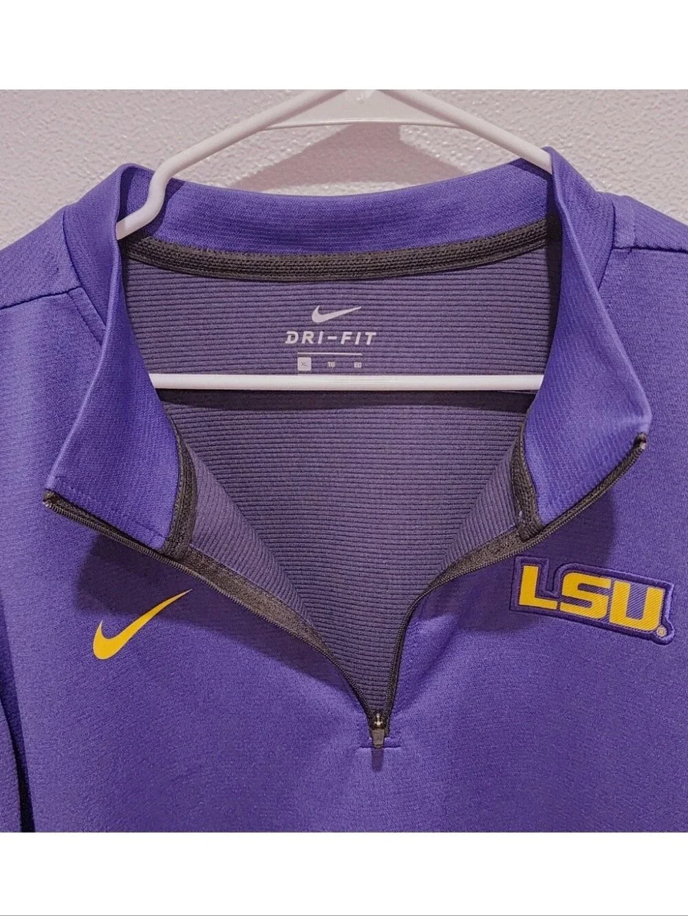LSU Nike 1/4 Zip Pullover Shirt Men's Size XL Long Sleeve On Field